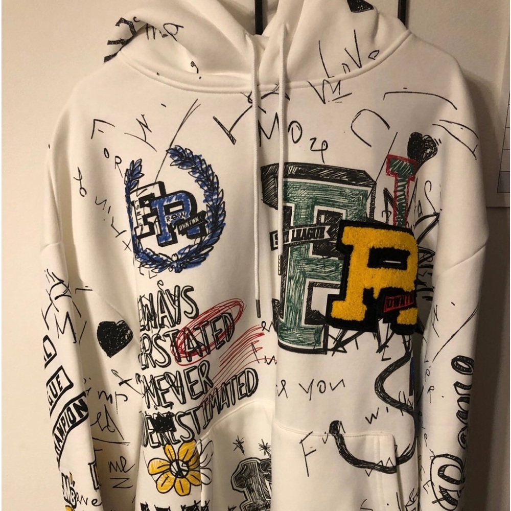 First Row graffiti varsity hoodie